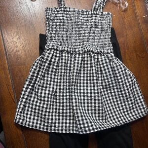 Stylish Kids' Black and White Gingham Romper